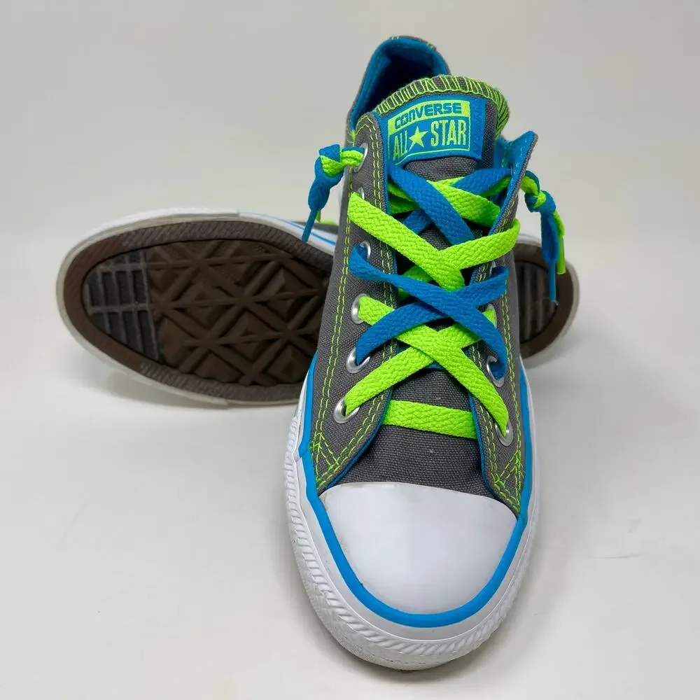 Converse All Star Kriss Cross Sneakers Womens Sz 7 Sporty Gray White J.6.8